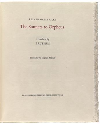 (LIMITED EDITIONS CLUB / BALTHUS / PRESS.) Rilke, Rainer Maria. The Sonnets to Orpheus.